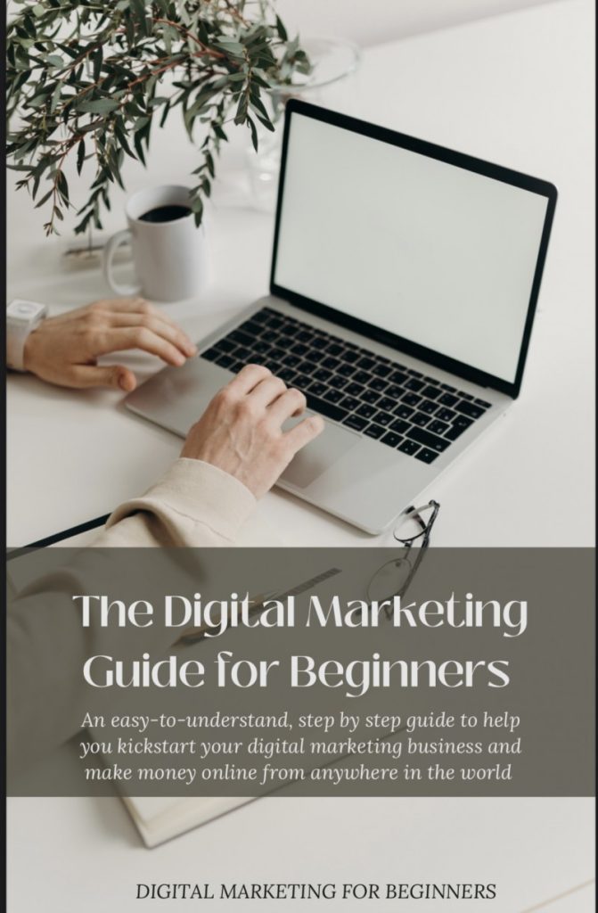 The digital marketing guide for beginners with person working on laptop