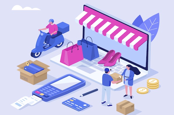 3D illustration of ecommerce in Pakistan showing online shopping delivery and digital store