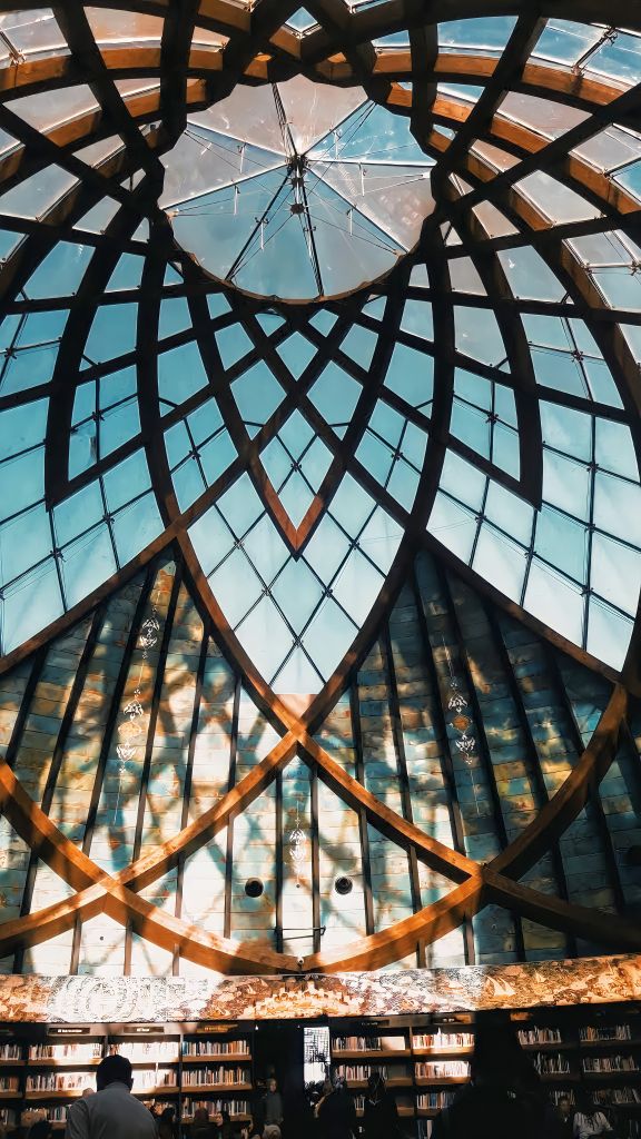 library dome ceiling representing CSS and PMS exam preparation study environment